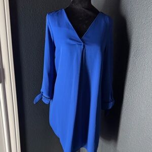 H&M Elegant Blue V-Neck Dress